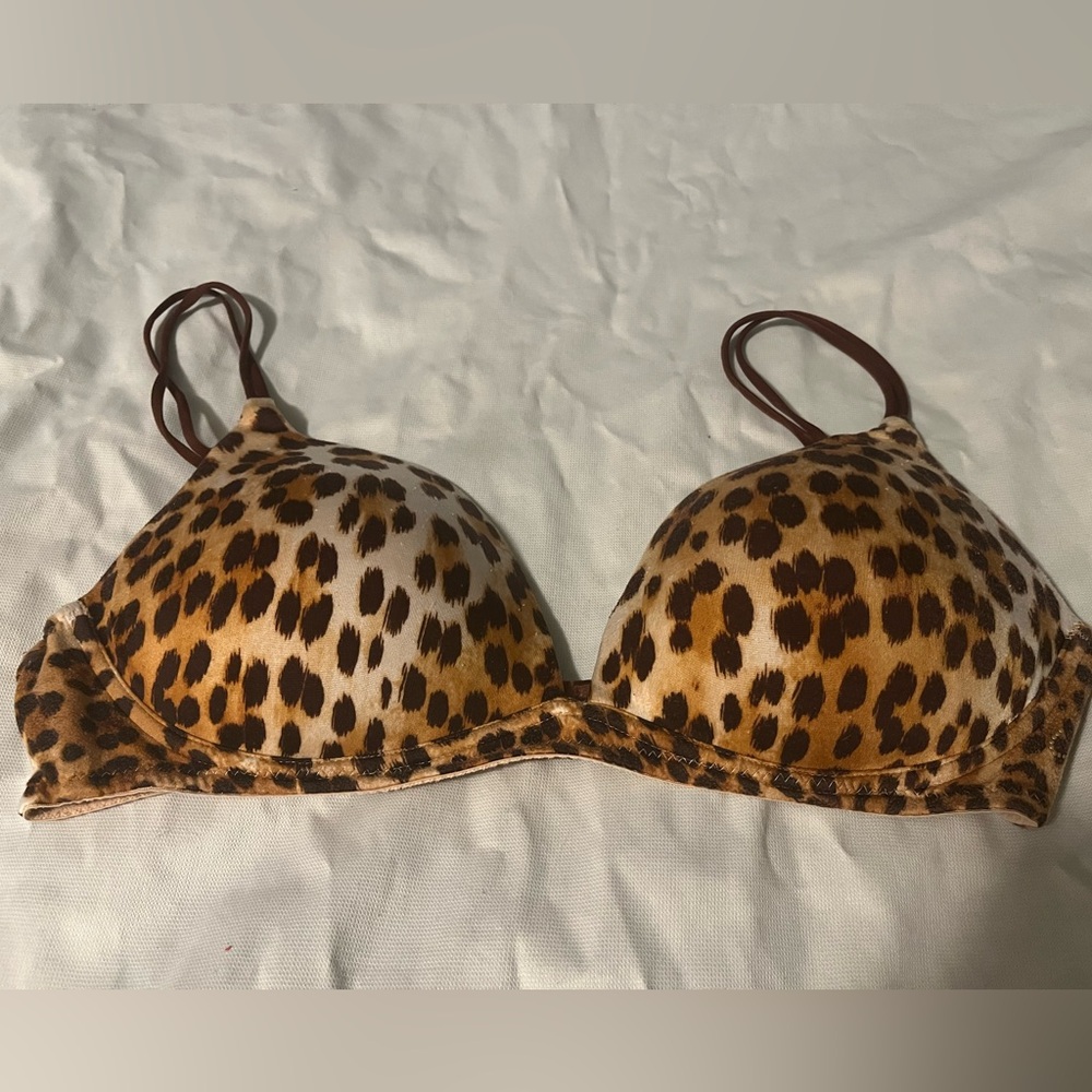 2007 VS Y2K Very Sexy Leopard Print Bra Wireless Victoria’s Secret - Picture 2 of 10
